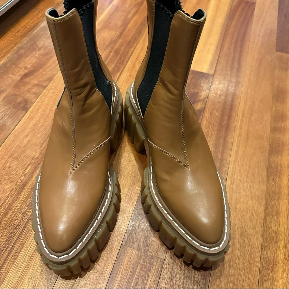 Stella McCartney Camel Ankle Boots with Platform Sole - Picture 4 of 6